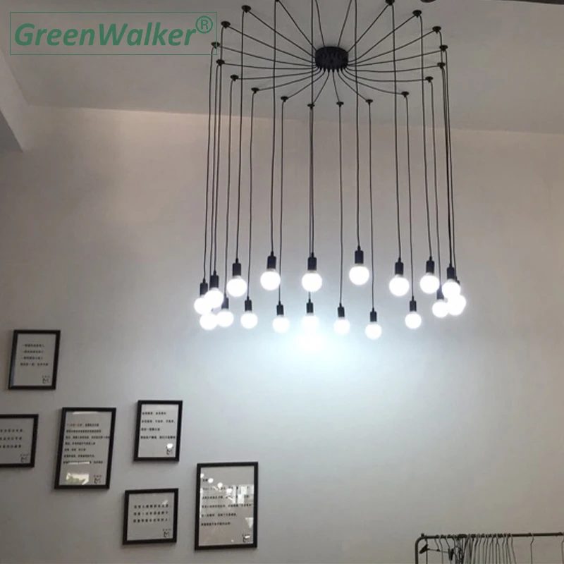 Green Walker винтажная Регулируемая DIY лампа паук освещение подвесные светильники