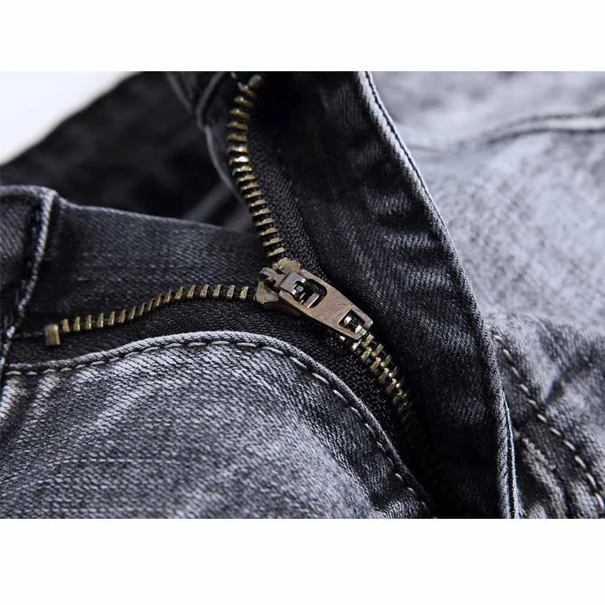 2021 мужские джинсы классические винтажные серые облегающие прямые деним