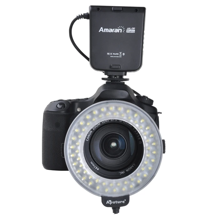Aputure camera Halo LED Macro Ring flash for Canon cameras 7D 6D 50D 40D 30D 5D Mark II 1100D 650D 600D 550D | Электроника
