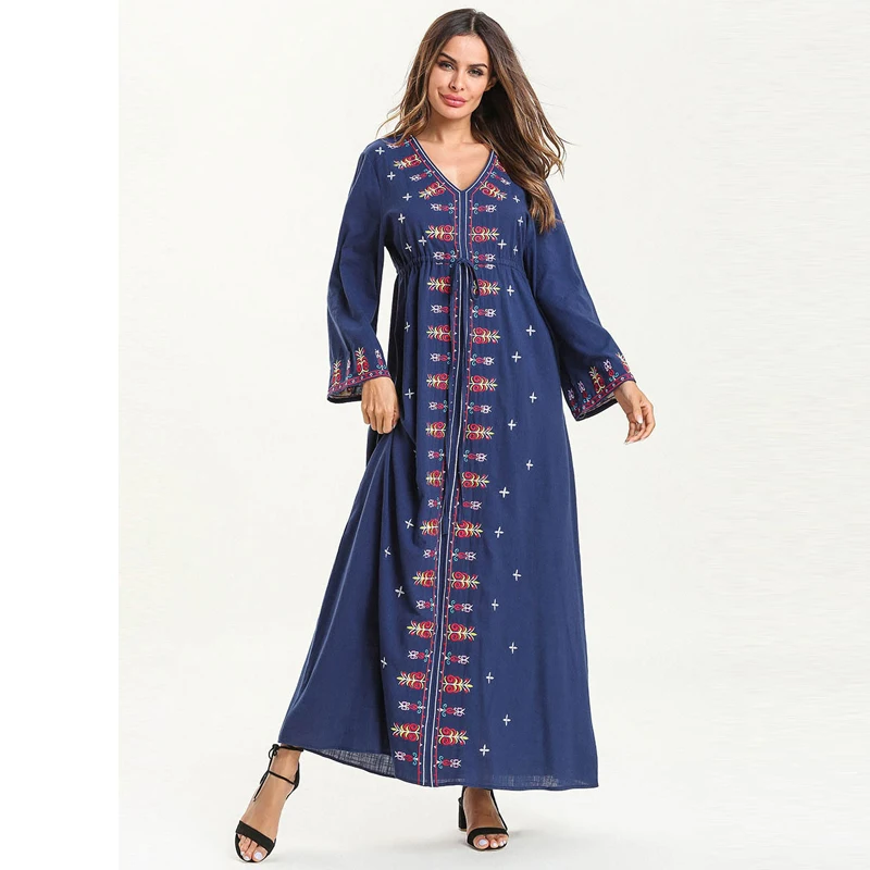 Мусульманское платье Abaya в Дубае кафтан Рамадан Caftan Marocain хиджаб Абая для женщин