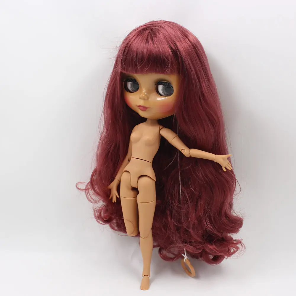 ICY DBS Blyth doll No.BL12532 Silky Wine Red hair JOINT body Chocolate skin Neo 1/6 BJD ob24 anime girl | Игрушки и хобби