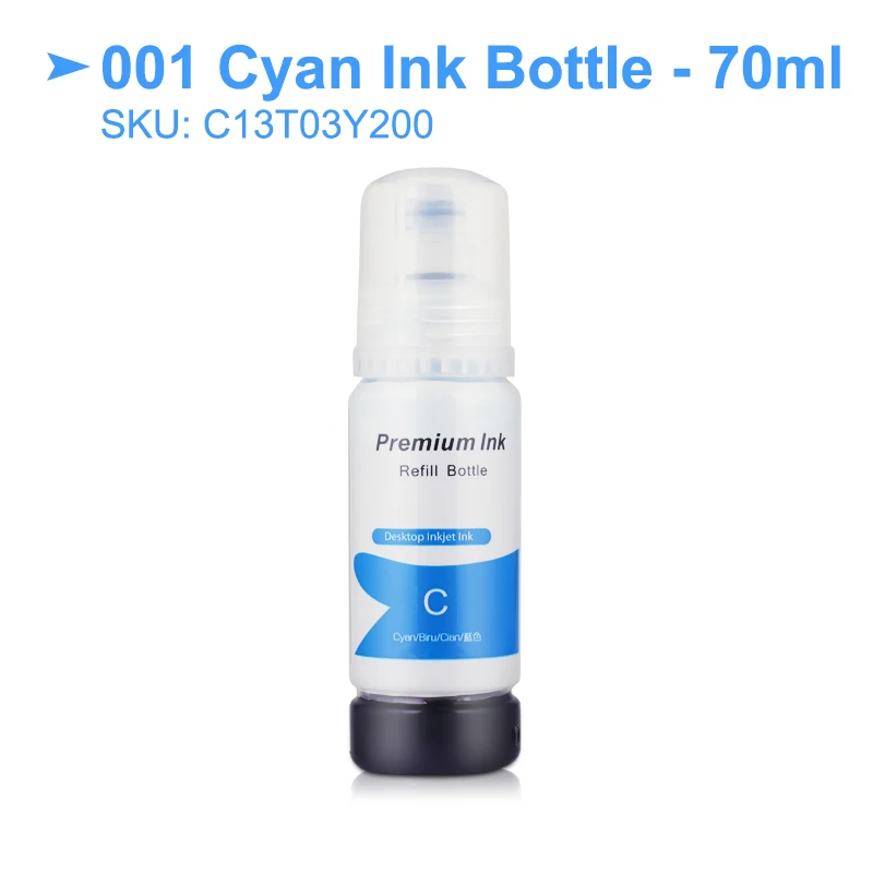 4 Цвета/комплект 001 T001 T03Y100 T03Y400 чернильница для Epson EcoTank L6170 L4150 L4160 L3110 L3150 L6160 L6190 InkTank
