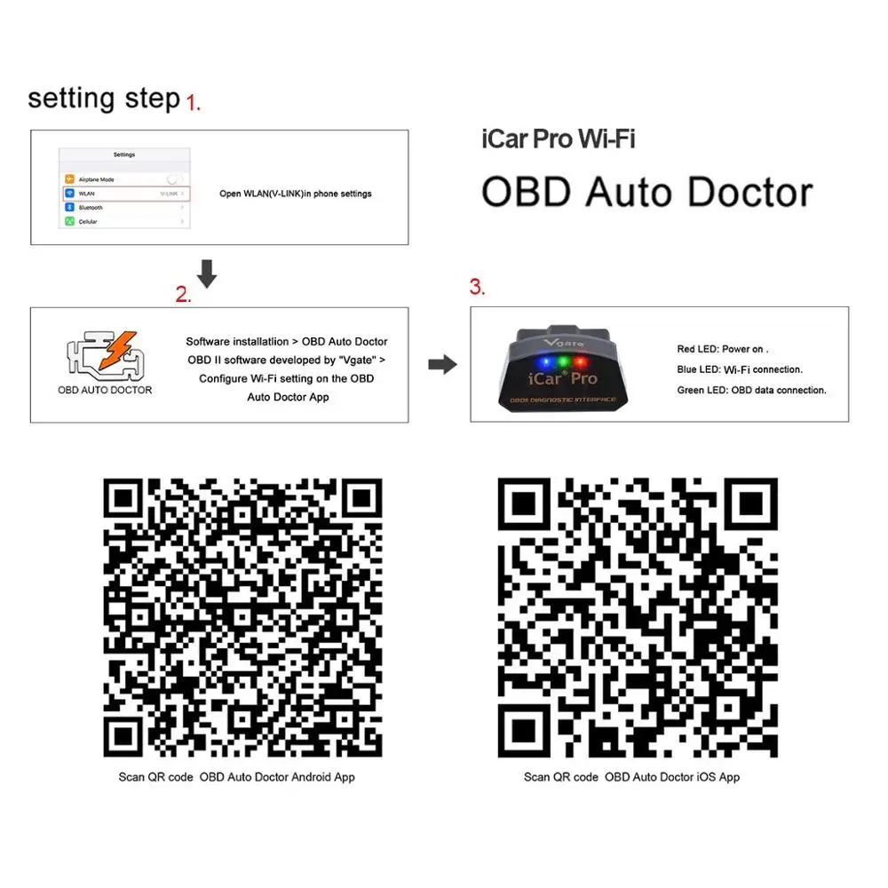 Vgate iCar Pro OBD2 сканер elm 327 Wi Fi bluetooth 4 0 v1.5 Диагностический инструмент для Android/IOS OBD 2