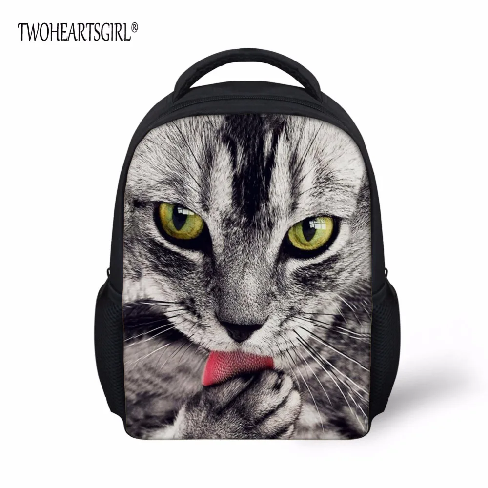 Детская школьная сумка twoheart sgirl маленькая синяя с рисунком кошки для мальчиков и