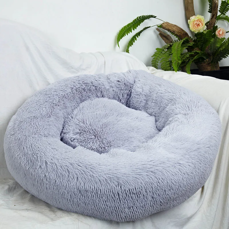 Light Gray Мягкий флисовый домик-кровать для кошек, зимние теплые кровати для кошек, подушка для сна с котенком, Mascotas Gato Kedi Minderi, товары для домашних животных - Цвет: Light Gray