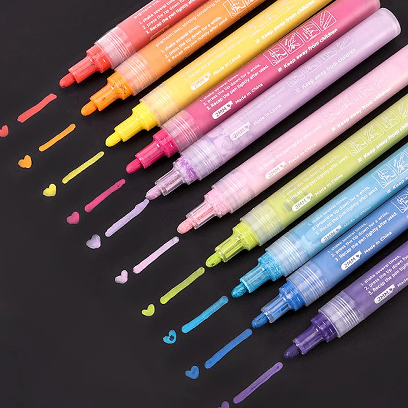 

12 24 Colors DIY Acrylic Marker Painter Pen Highlighter Waterproof Permanent Paint Pen Works on Most Surfaces Art Design School