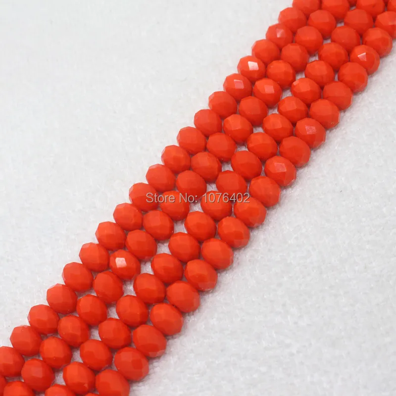 

Mini. order is $7! 6x8mm Faceted Pink Glass Round Loose Beads 15''