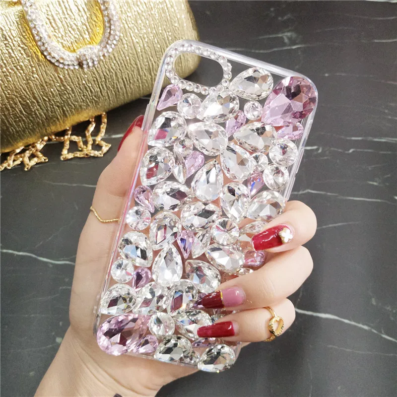 Мягкий прозрачный чехол из ТПУ для Samsung S7 S6 edge S10 S9 S8 Plus Note 9 8 5 Capinha Para Chic Flower Flora Bling