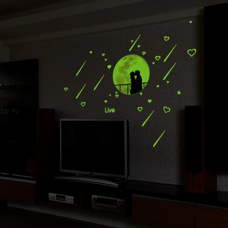 Световой Наклейки светятся в темноте Романтический Star Love Метеоритный Дождь