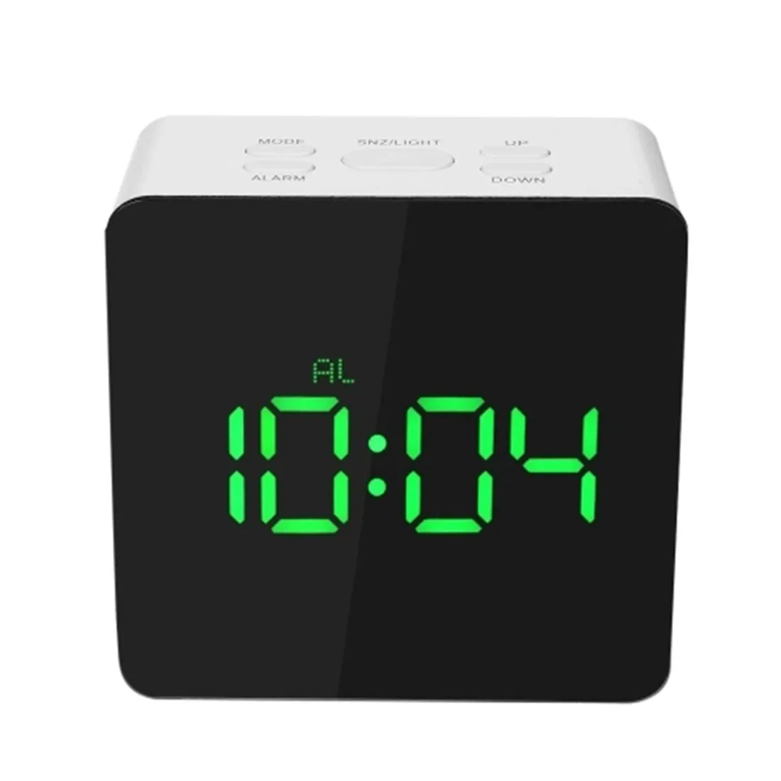 Square Green Многофункциональный светодиодный зеркальный будильник, часы с цифровым повтором, настольные часы с температурным режимом, светильник для пробуждения, электронный дисплей, Декор для дома и офиса - Цвет: Square Green