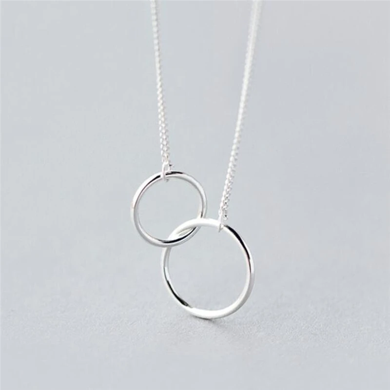 Индивидуальное короткое ключичное ожерелье с двойным кольцом для женщин модное