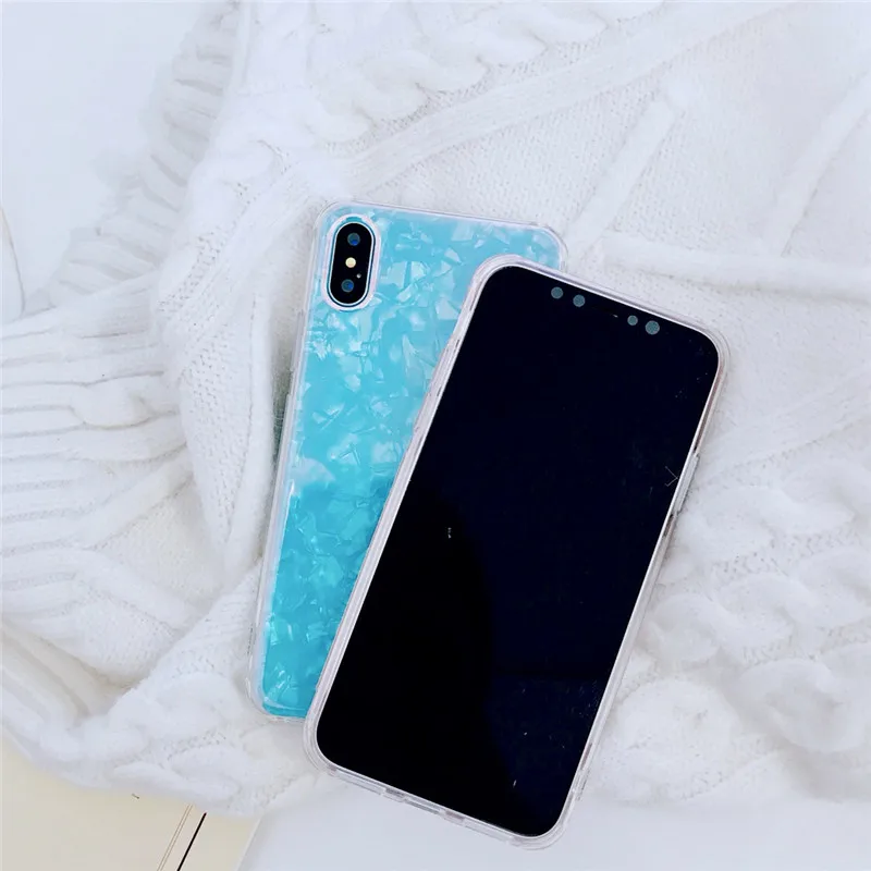 Роскошный чехол Kerzzil Blue Ray раковины для iPhone 7 8 Plus жесткие чехлы телефона из