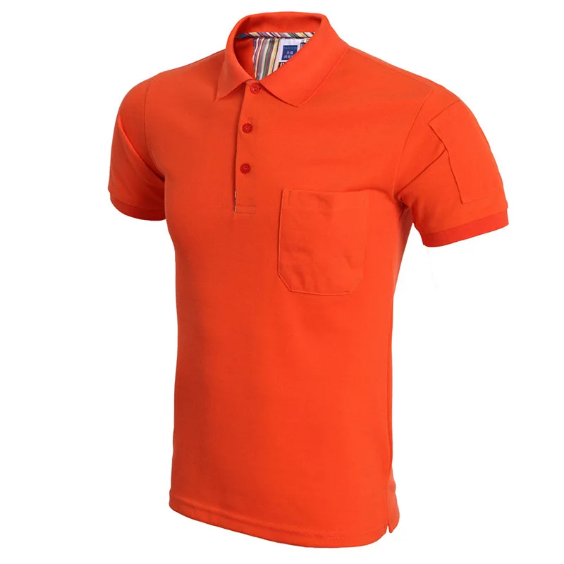 Классический карманный мужской поло рубашка Homme 2016 летний стиль сплошной цвет