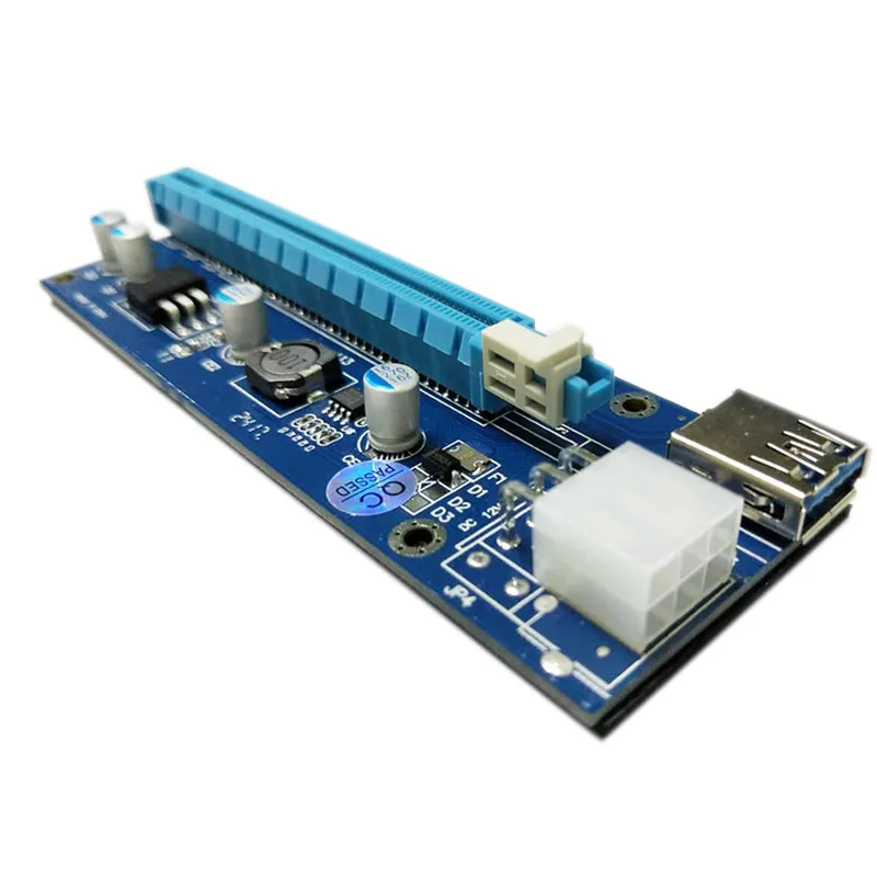 USB3.0 PCI E Express 1x к 16x расширитель переходника карты адаптер SATA 6Pin кабель питания JR