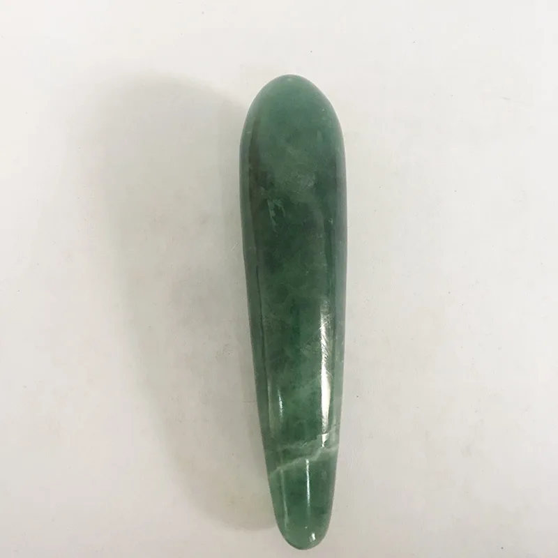 

Natural rock green fluorite crystal quartz healing massager yoni wand MJP