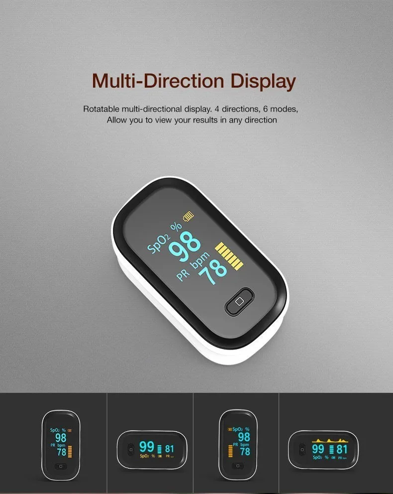 Медицинский портативный Пульсоксиметр Oled с кончиком пальца, кислородный пульсометр, измеритель насыщенности пульса, Пульсоксиметр De pulso Saturometro