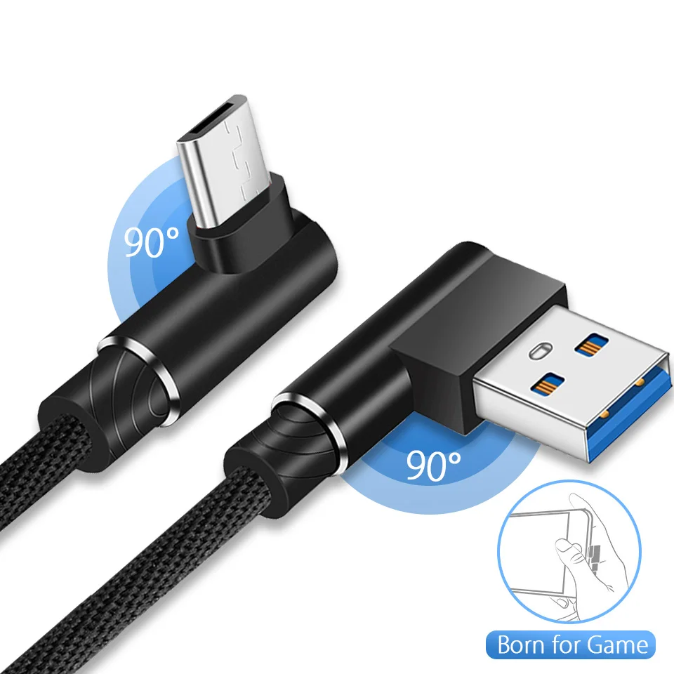 2 3 метра 90 градусов Micro Usb зарядный кабель телефонный Android зарядное устройство
