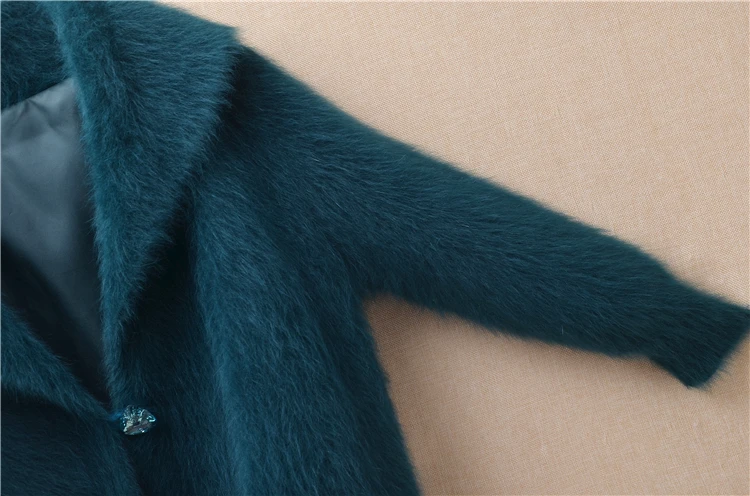 femme women winter thicken warm loose oversize turn-down collar mink cashmere cardigan angora rabbit wool knitted sweater coat |