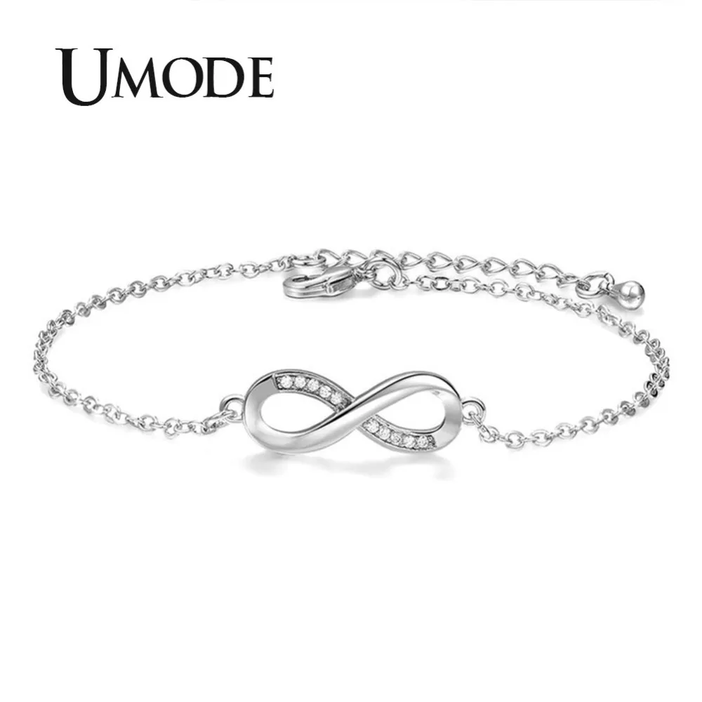 UMODE новый модный прозрачный циркониевый Кристальный браслет для женщин