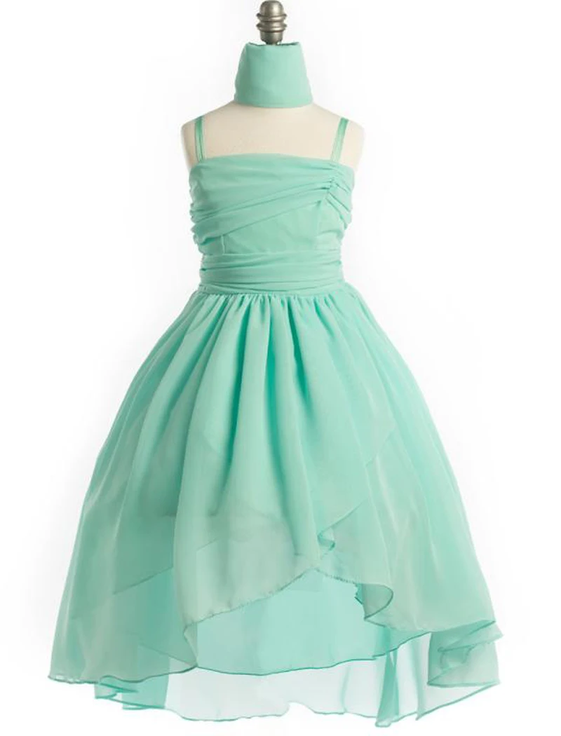 

Chiffon Hand Made Flower ribbon Ice Blue Bowknot cape