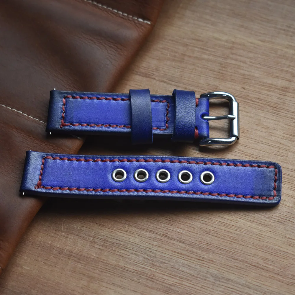 Ремешок из натуральной кожи для наручных часов сменный Браслет с пряжкой