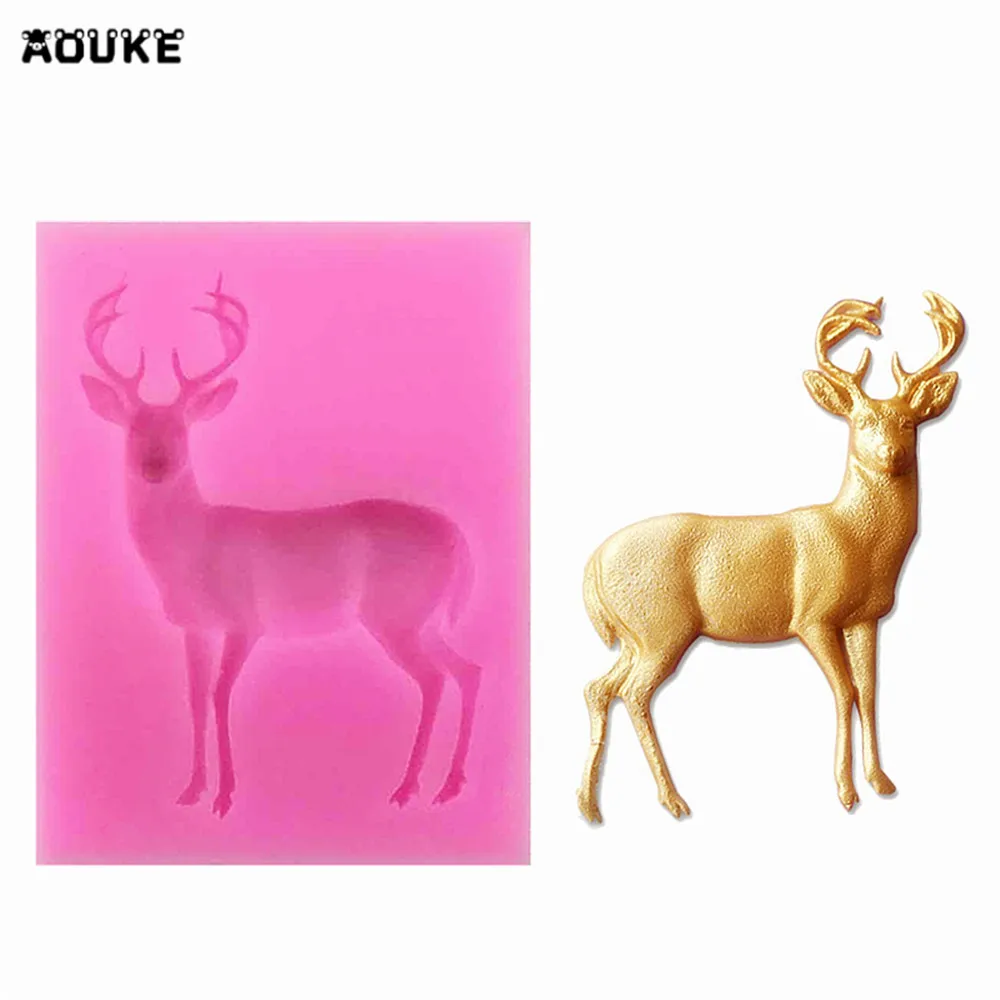 

Christmas Elk Chocolate Candy Molds Fondant Cake Silicone Mold Cookies Pastry Biscuits Mould Cake Decoration Baking Tools B025