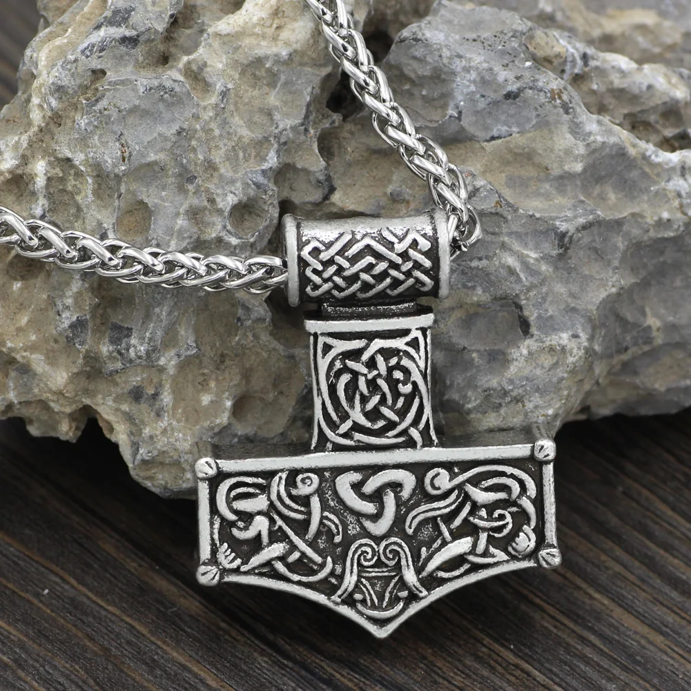Viking большой Тор молот Мьёльнир амулет кулон ожерелье Молот Тора с подарочной