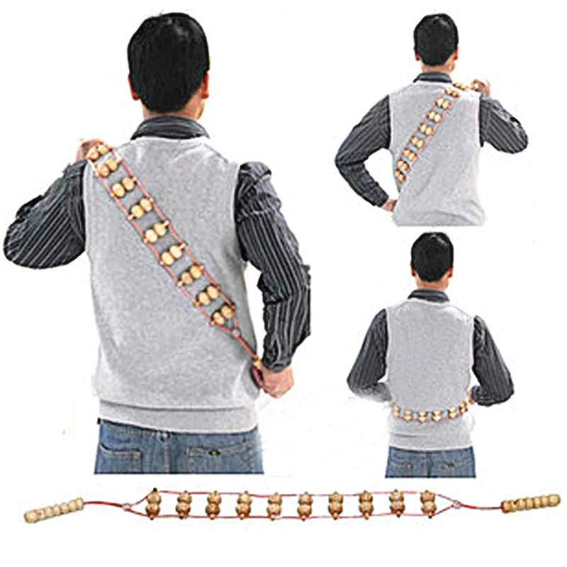 Деревянный роликовый массажер для спины талии и шеи удобный ухода за телом