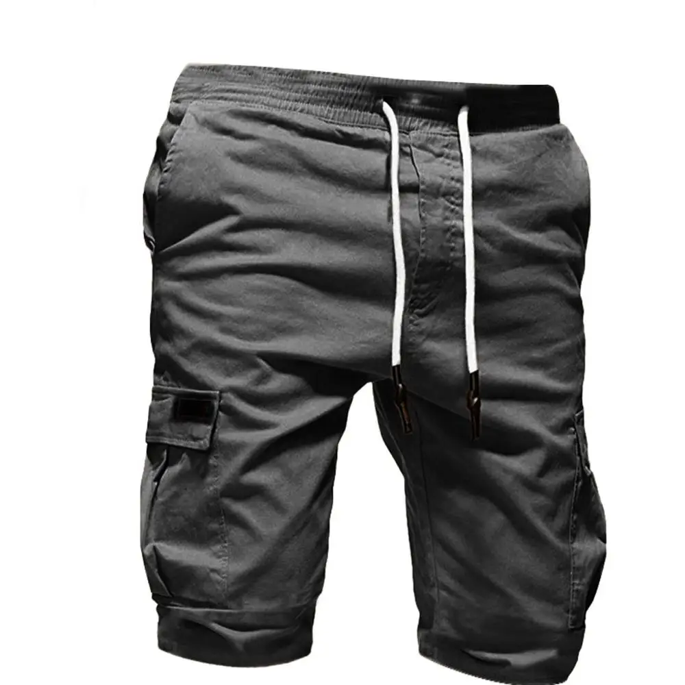 Dark Gray Модные шорты мужские спортивные однотонные повседневные свободные спортивные шорты на шнурке - Цвет: Dark Gray