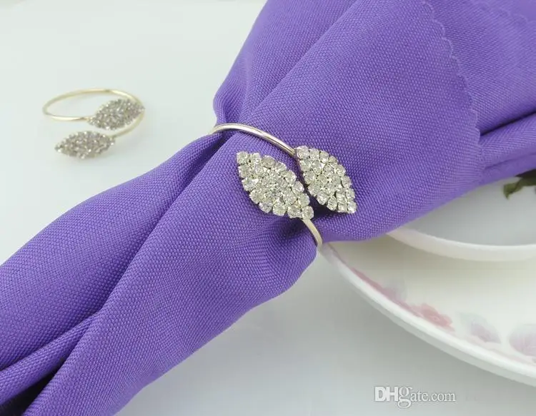 

Fashion Futaba Grass Crystal Rhinestone Napkin Rings Metal Tablecloth Ring For Hotel Wedding Banquet Table Decoration Accessorie