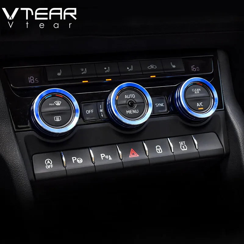 Vtear для Шкода Кадиак Skoda Kodiaq шкода кодиак аксессуары AC Ручка крышки алюминиевое