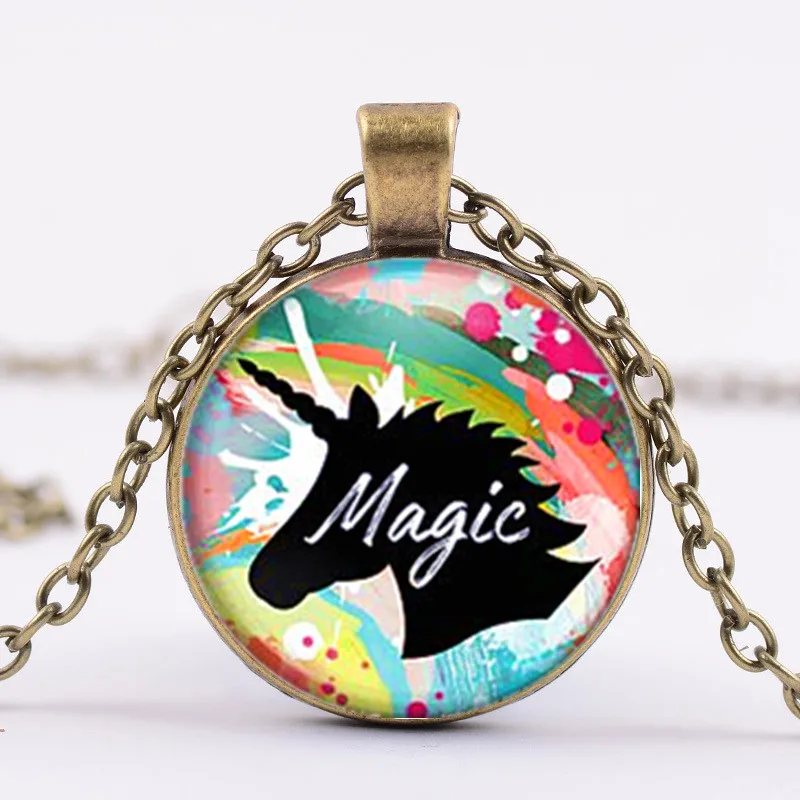 DJS59 New 2018 Silver Gold Colour Unicorn Pendant Necklace Jewelry Gifts With Girls Magical Creature Fantasy Magic Angel Fashion | Украшения