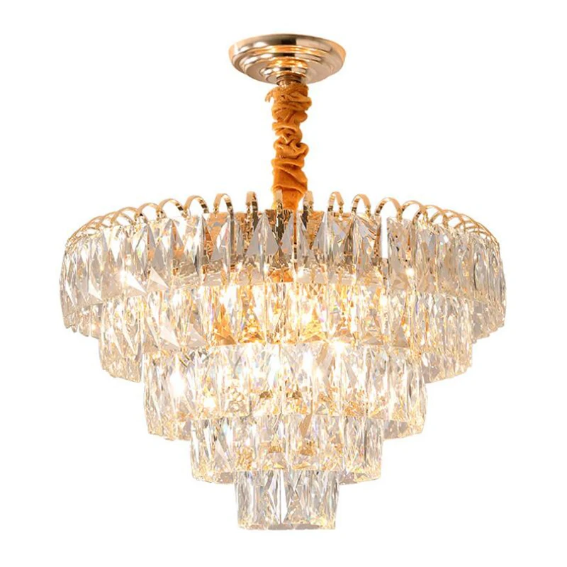 

jmmxiuz Luxury LED Crystal Chandelier Golden Living Room Modern Lighting Fixtures Bedroom Kitchen Island LED Crystal Lights