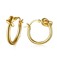 tie earrings ladies golden titanium steel earrings