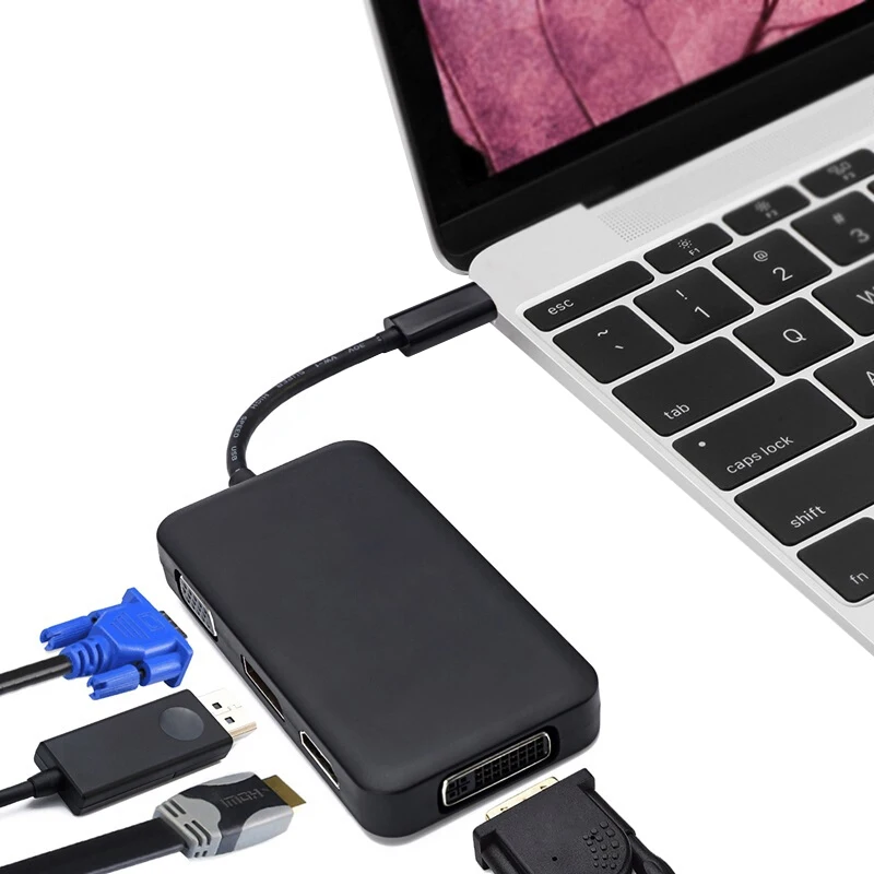 Концентратор USB C 3 1 к HDMI DP DisplayPort VGA DVI адаптер Usb Hdmi Vga 1080P видео конвертер для Macbook Dell