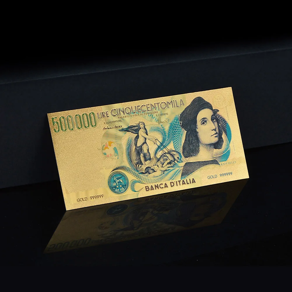 Красивый цветной итальянский набор банкнот Лира 7 шт. полный набор металлическая Золотая фольга банкнота итальянская валюта сувенир для украшения
