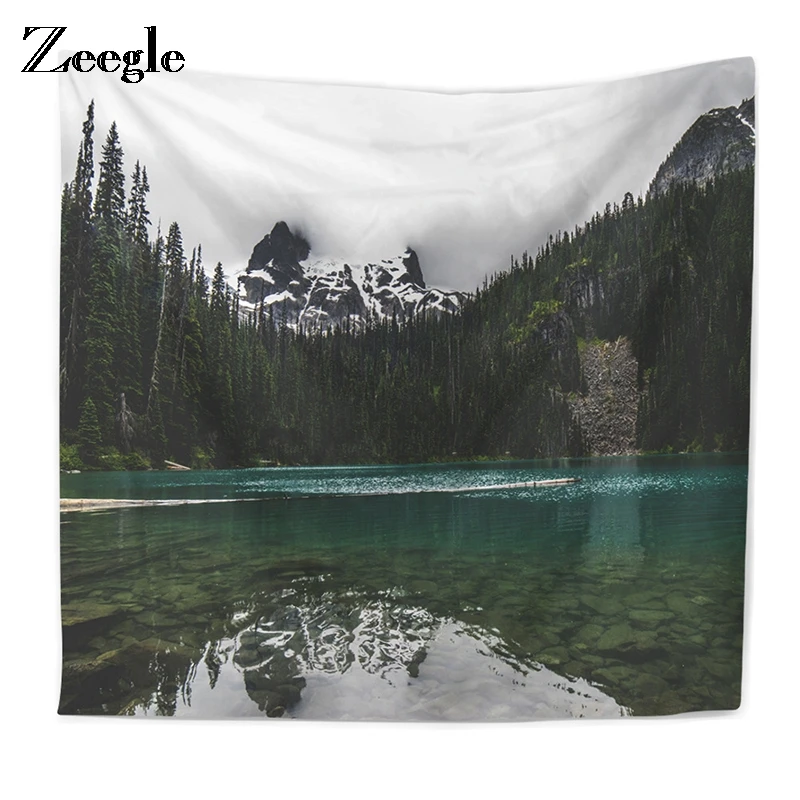 

Настенный Гобелен Zeegle с принтом гор, покрывало для кровати, пляжное полотенце, одеяло, психоделический гобелен, коврик для йоги, Текстиль