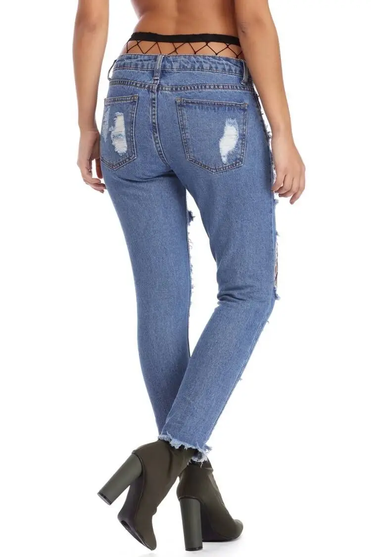 

Trousers Boyfriend hole ripped jeans women pants Cool denim vintage straight jeans for girl Mid waist casual pants female