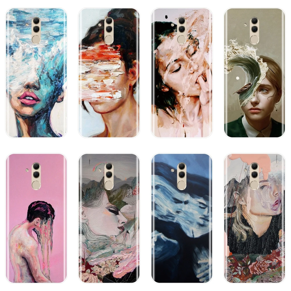 Мягкая задняя крышка для Huawei Mate 9 10 20 Pro Art Girl абстрактный эстетический Мужской