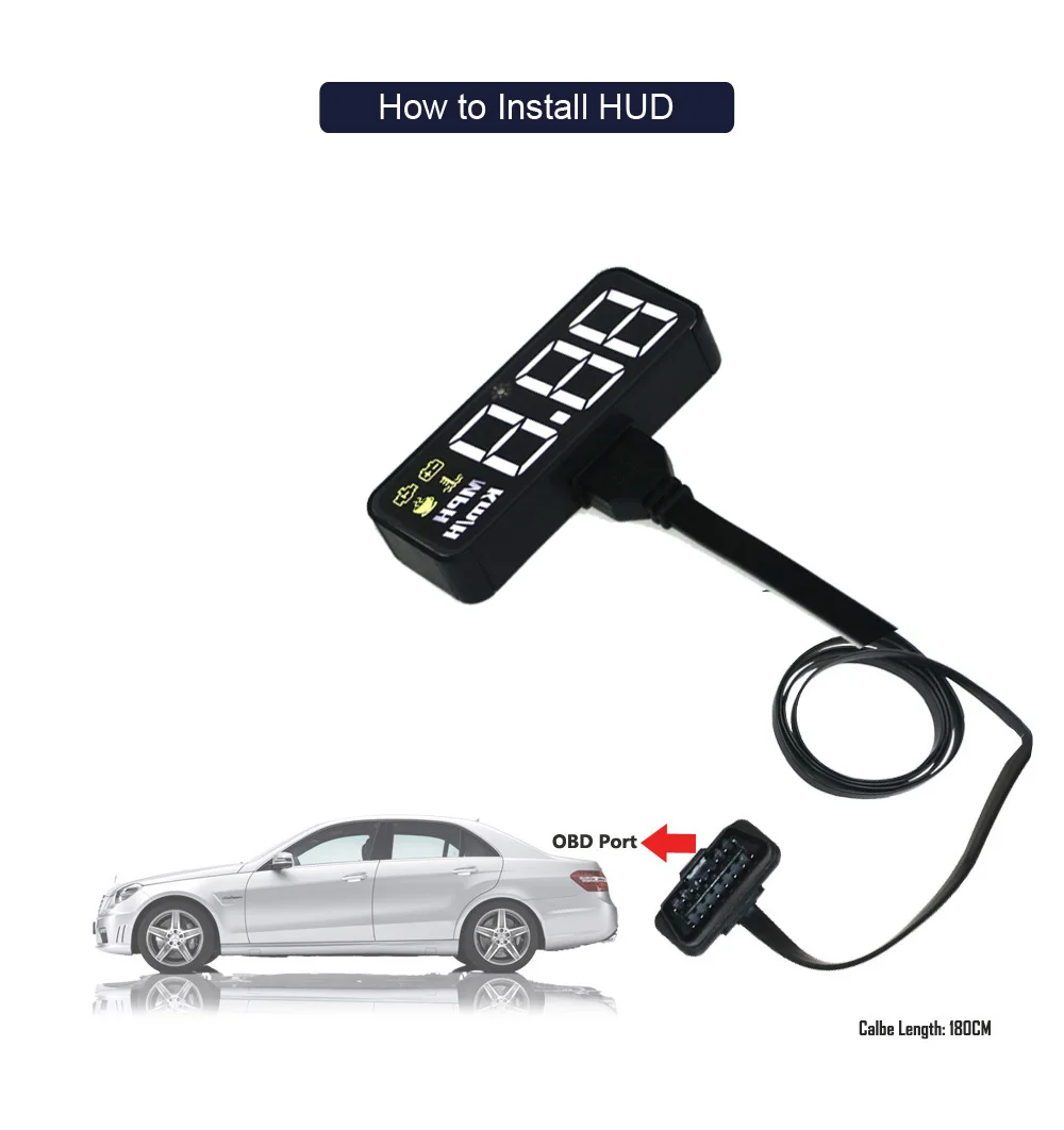 EANOP s-Mini автомобильный hud Obd проектор скорости на лобовом стекле OBD2 датчик скорости