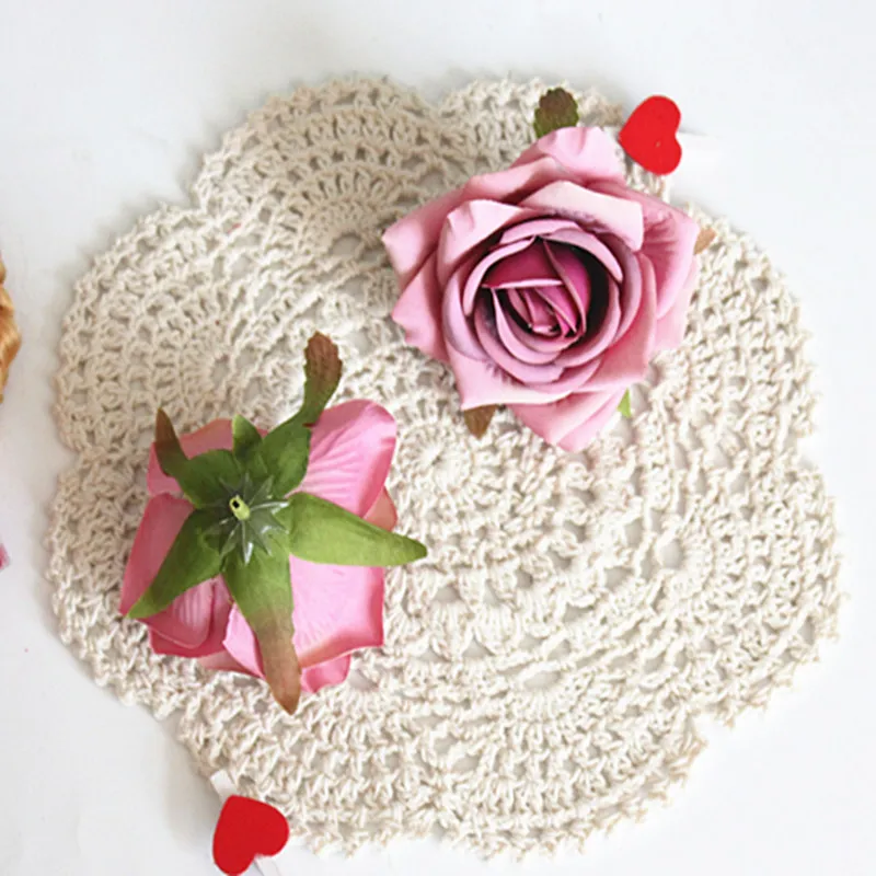 Vintage rose red 1 шт. искусственный Шелковый цветок с розами, свадебное украшение для дома, цветочный венок ручной работы, недорогие искусственные цветы - Цвет: Vintage rose red