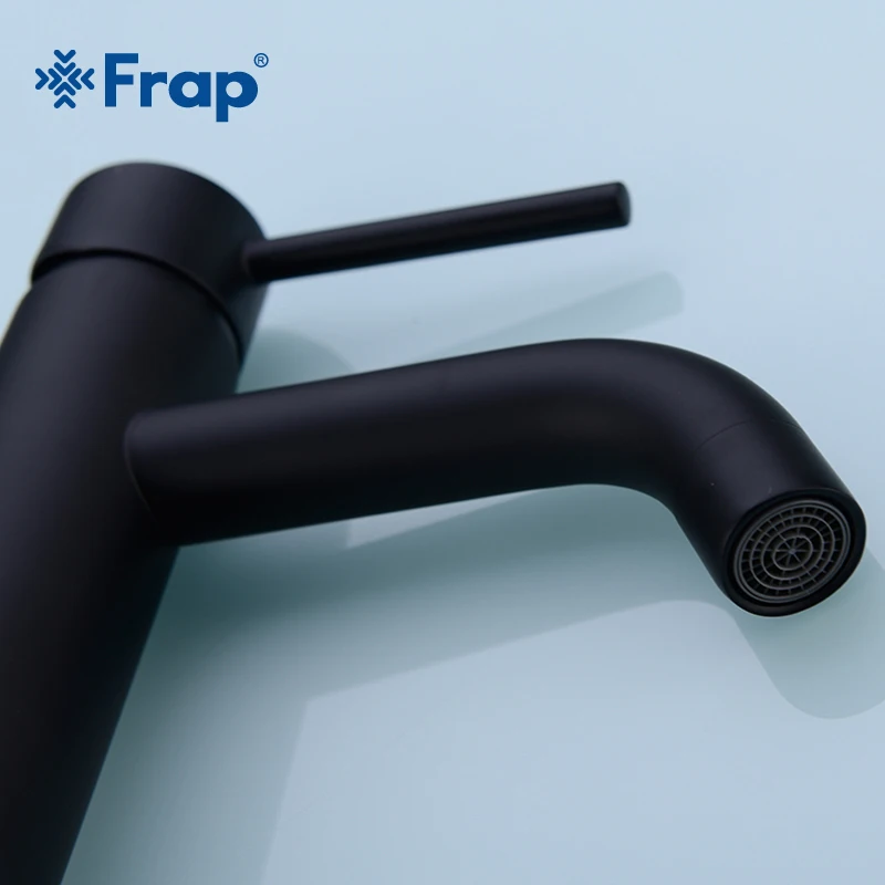 Frap высококачественный кран для ванной комнаты Черный Твердый латунный смеситель