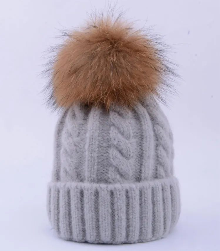 Зимняя шапка Skullies шапочки Шапки зимние шапочки для Для женщин для мамы и для маленьких мальчиков девочек Детское хлопковое вечернее платье в горошек, 15F шляпа помпонами шляпа 2 шт