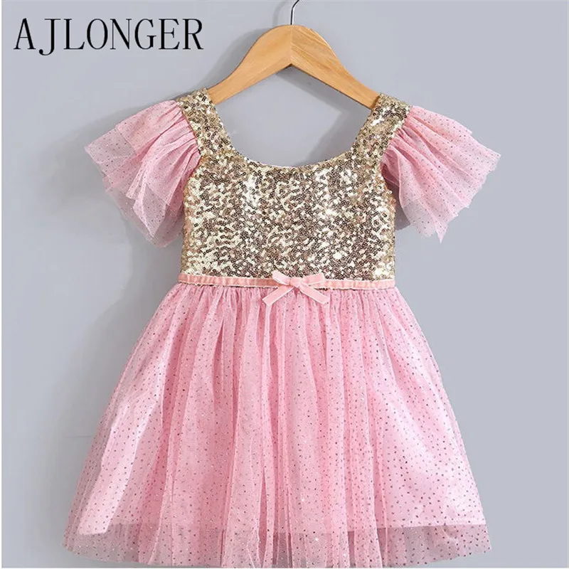 Модное Брендовое платье для девочек летнее От 2 до 8 лет кружевное маленьких |