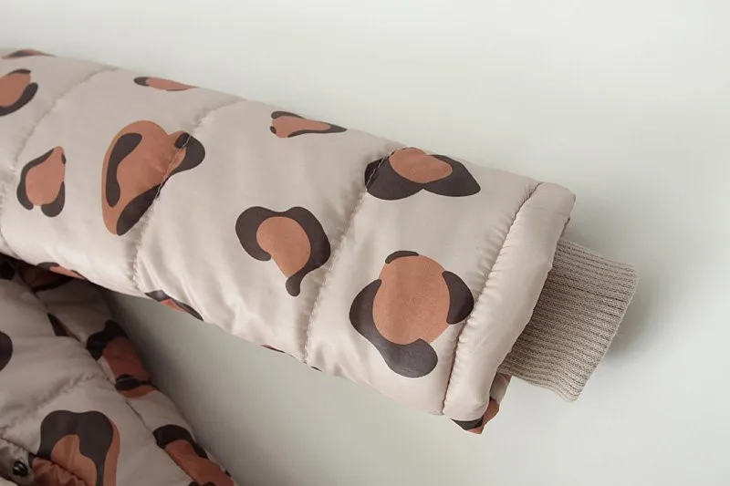 2017 Зимняя Мода Леопарда Женщин Куртка Молнии Мягкий Дамы короткий Тонкий