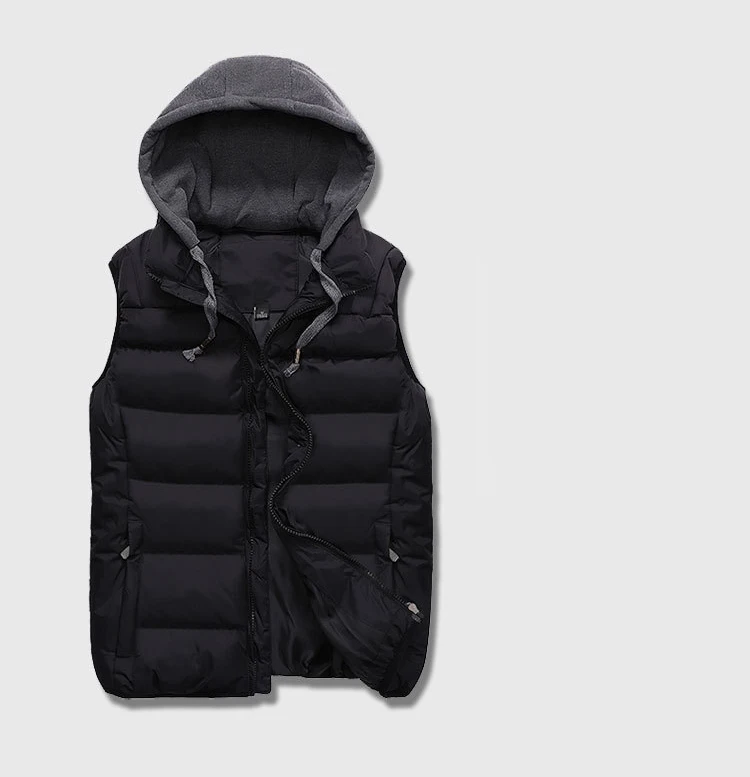 Горные мужские жилеты 4XL с капюшоном, куртки без рукавов, зимние мужские и женские теплые осенние приталенные жилеты, Мужская Брендовая верхняя одежда LA534