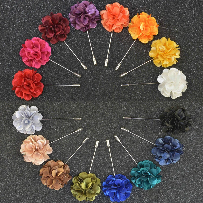 Мужская брошка Mdiger цветная с цветочным принтом и отложным воротником для костюма