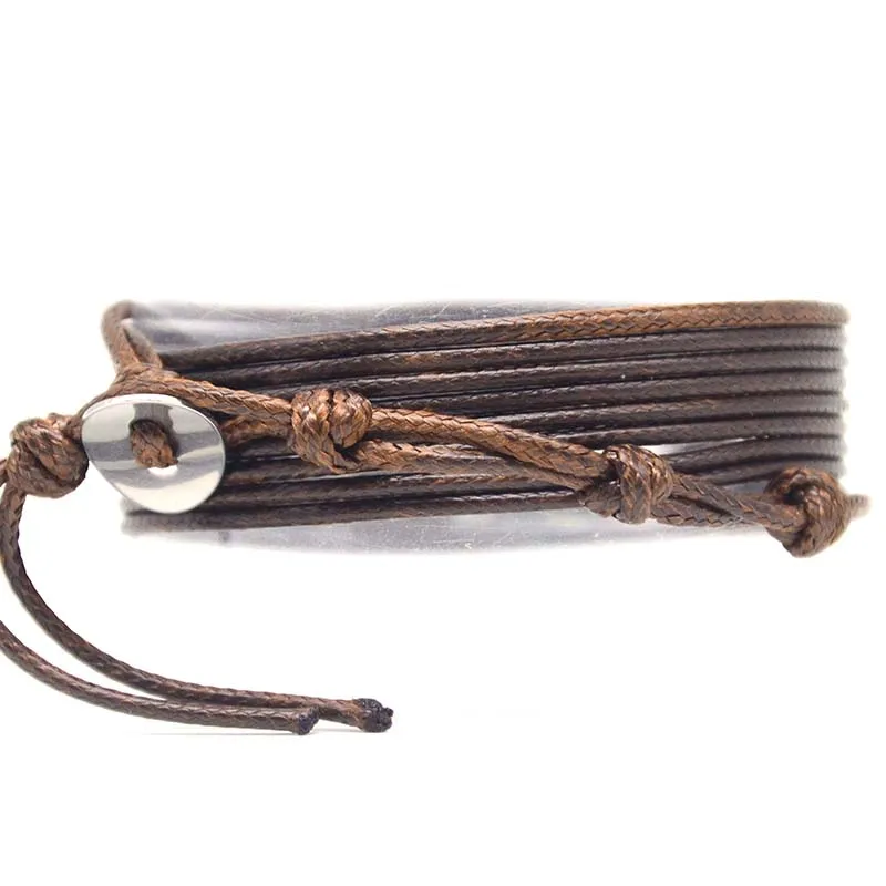 Дропшиппинг Wrap Браслеты натуральные камни Шарм 5 раз браслет дружбы Boho Homme|Гибкие