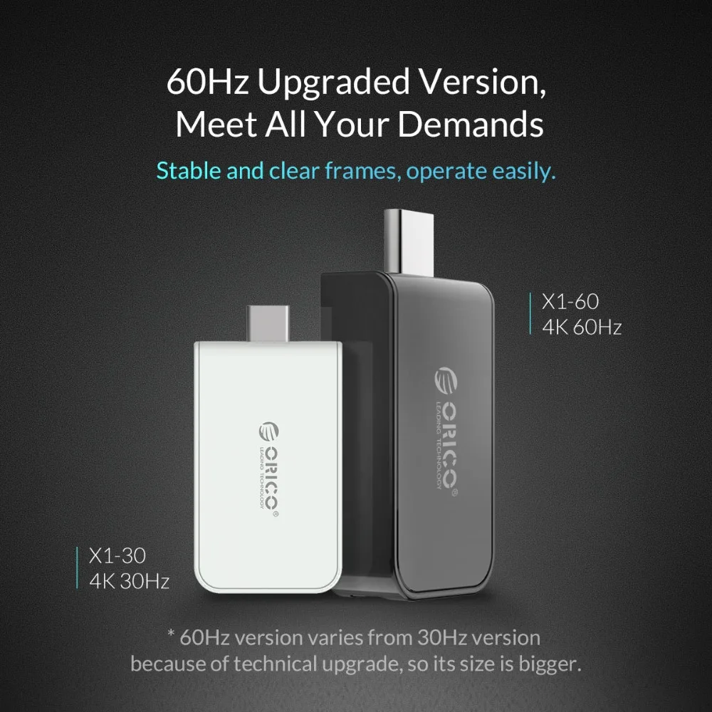ORICO HDMI конвертеры type C USB 3,1-переходник коннектор HDMI папа-мама 4K 30Hz 60Hz для ПК HDMI мини-адаптер конвертер