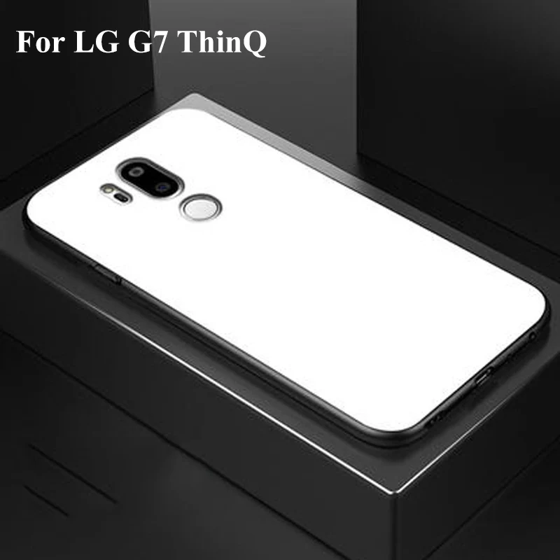 Для LG G7 чехол ThinQ задняя крышка из закаленного стекла для телефона мягкая